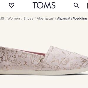 RARE TOMS Pink Alpargatta Wedding Day Shoes